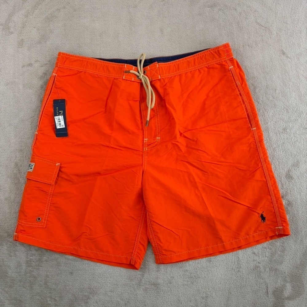 Polo Ralph Lauren Swim Trunks Board Shorts‎ in Orange Men 2XL Mesh Lined NWT